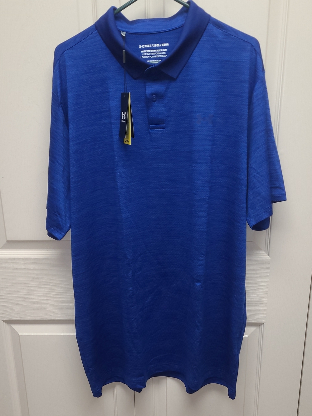 NWT Under Armour Men’s Loose fit textured Royal Blue Performance Polo UPF40 2XLT